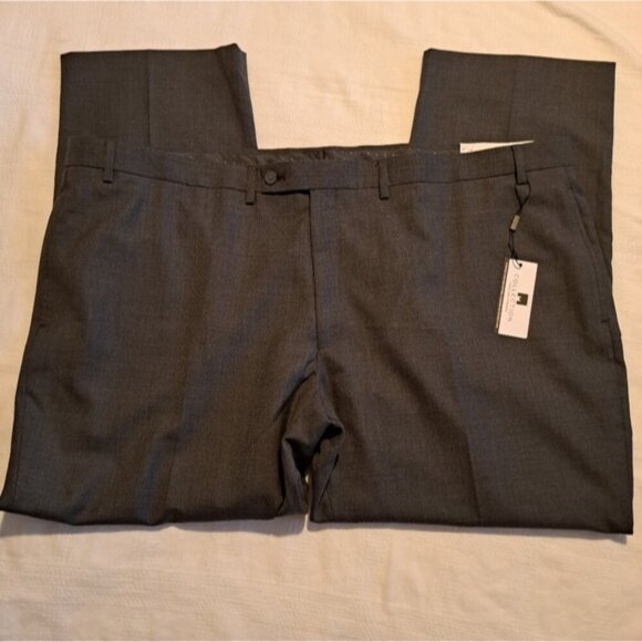 Michael Strahan men's size 48 x 29 gray flat front dress pants, NWT - Picture 2 of 7